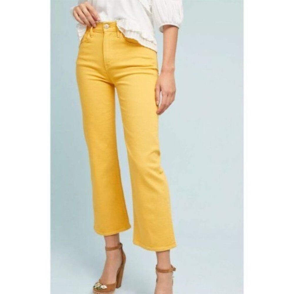 3x1 NYC Shelter Wide Leg Crop Jeans High Rise in Marigold Size 32